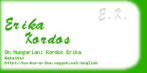 erika kordos business card